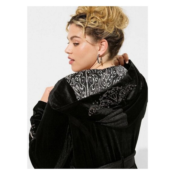 Torrid Harry Potter Velvet Hooded Swing Coat Fall Winter Size 5x - Picture 4 of 8